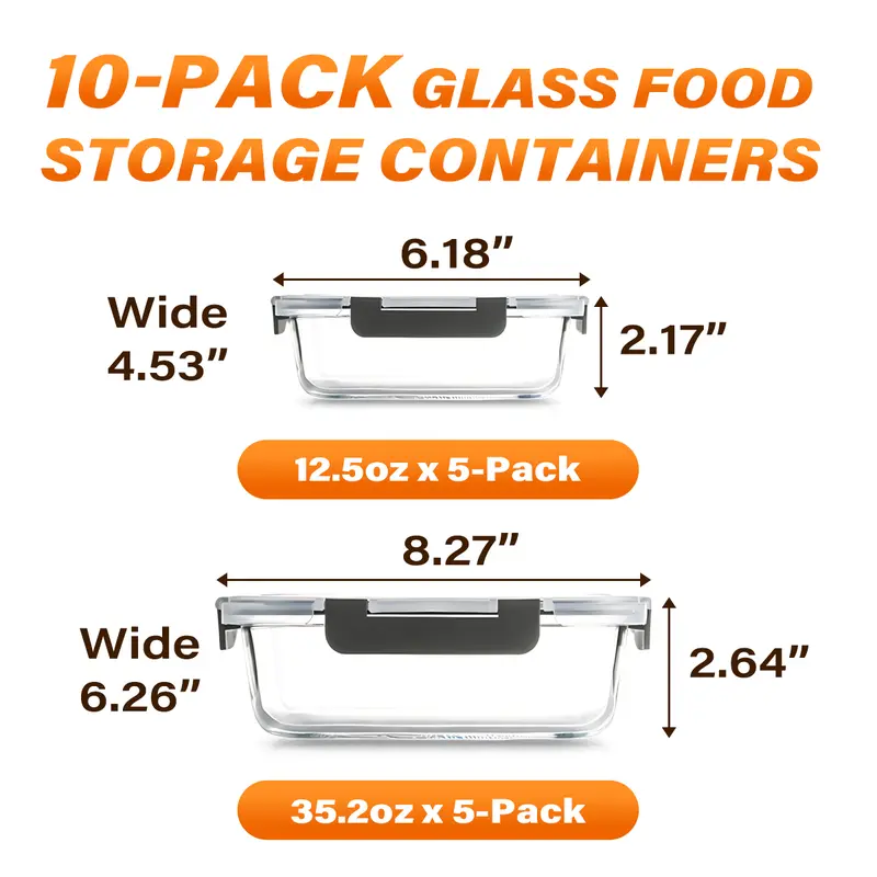 BPA-Free Glass Food Storage Container Set