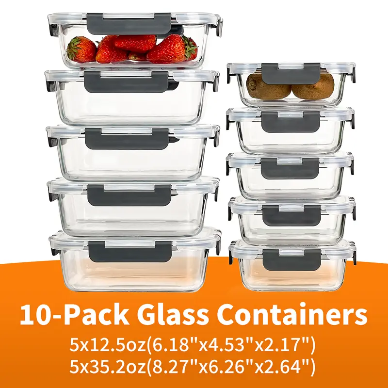 BPA-Free Glass Food Storage Container Set