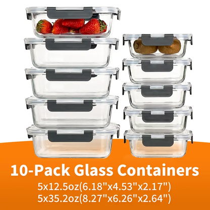BPA-Free Glass Food Storage Container Set
