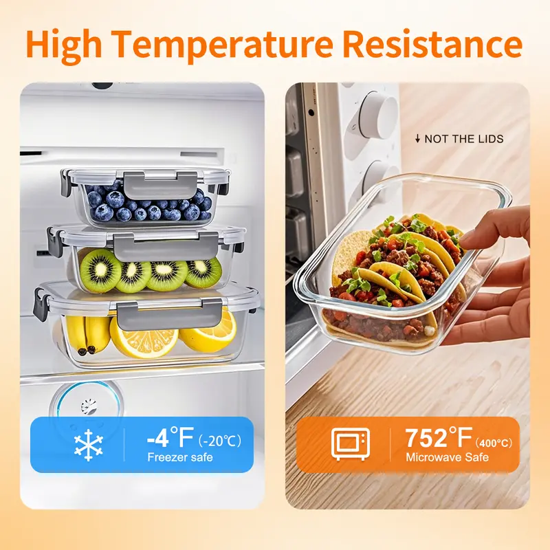 BPA-Free Glass Food Storage Container Set
