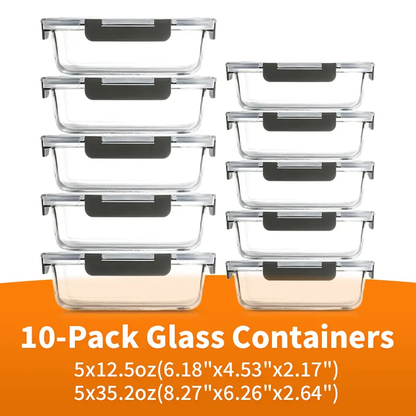 BPA-Free Glass Food Storage Container Set